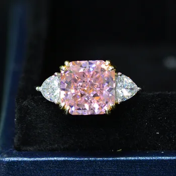 Купи онлайн Huisept пръстен 925 сребърни бижута за жени със сапфир и скъпоценни камъни цирконии 2 в 1 пръстен на пръста си, за жените сватба, годеж парти / Изискани бижута ~ www.intersum.fi 11