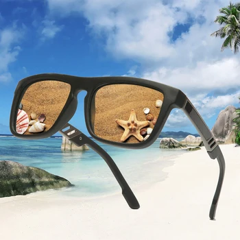 Квадратни Слънчеви Очила на Polaroid Мъжки Гъвкави Шофиране Гумени Квадратни Слънчеви Очила Tr90 Известната Марка Поляризирани Слънчеви Очила за Жени, Мъже 1