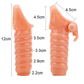 За многократна употреба на Секс Играчки за Мъже, Еротични Вибриращи Ръкав За Уголемяване на Пениса Пръстени Вибратор Удължител 2