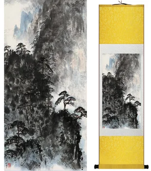 пейзаж живопис Украса домашен офис Китайска живопис под формата на свитъци планински и речни живопис с принтом painting050502 2