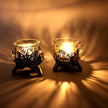 Скандинавските Златни Коледни Свещи Декор На Масата Свещи Европа Класическите Свещи На Масата Малко Чай Лампа Iron Декор На Притежателя От Чаено Лампа 2
