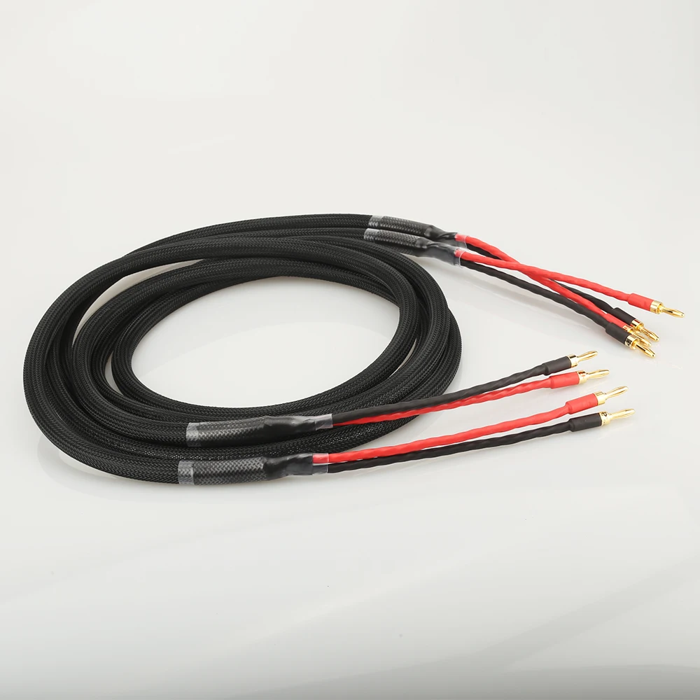 1 чифт високоговорители кабели 6N OFC 8Cores с позлатените приставка адаптер тип 
