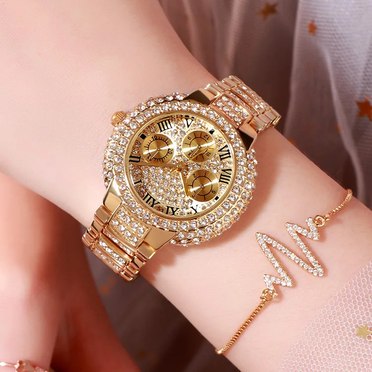 Luxus uhr frauen damen Edelstahl armband uhr diamant Mode wasserdicht quarzuhr relogio feminino Armbanduhren Изображение 2