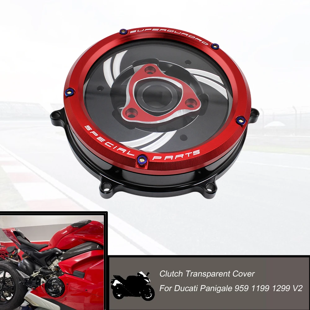 Прозрачен Капак На Съединителя На Двигателя За Ducati Panigale 959 1199 1299 V2 2020 -2021 Мотоциклетът Водоустойчив Защитен Защита От Алуминиева Сплав Изображение 1