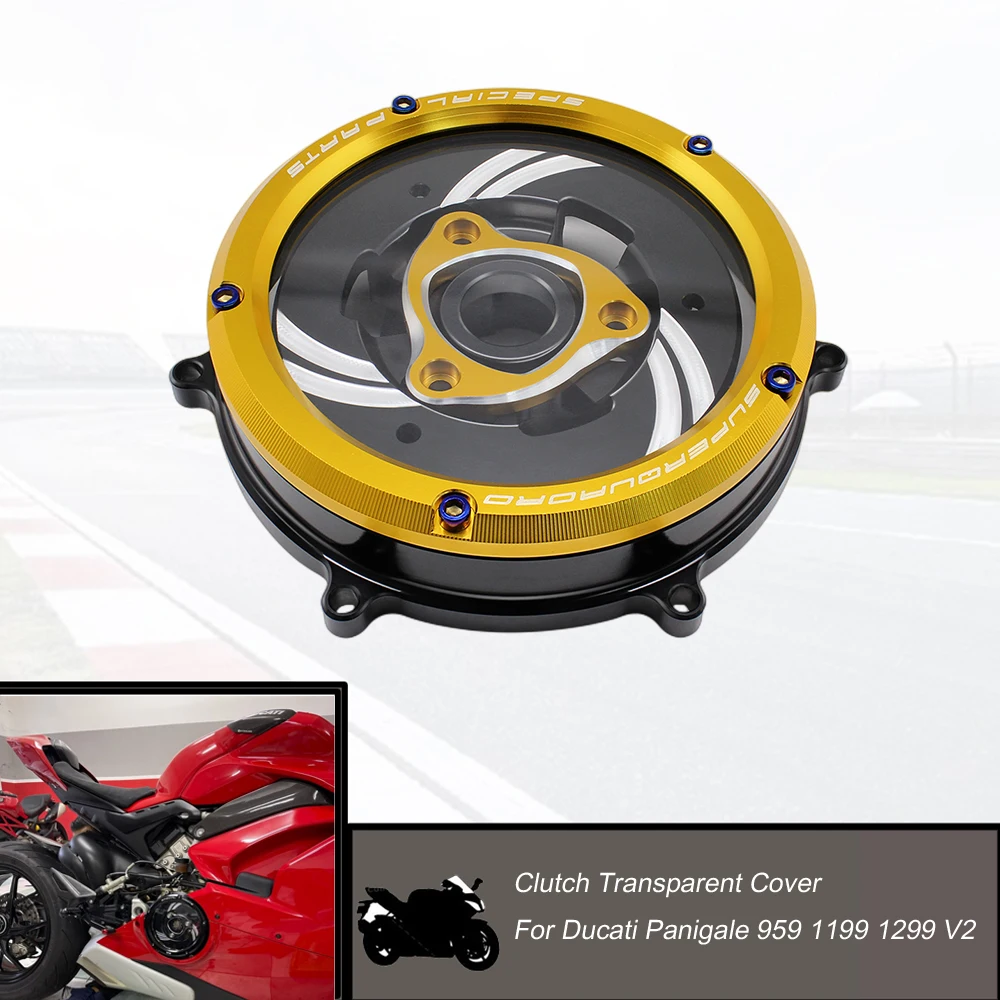 Прозрачен Капак На Съединителя На Двигателя За Ducati Panigale 959 1199 1299 V2 2020 -2021 Мотоциклетът Водоустойчив Защитен Защита От Алуминиева Сплав Изображение 2