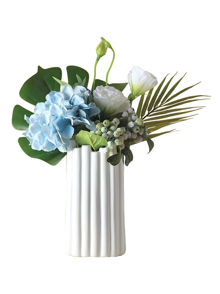 Скандинавска керамична ваза модерни минималистичные художествени вази за цветя за декорация на хола централните елементи за сватби начало декор Изображение 3