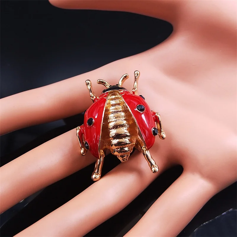 Сладки Ladybugs Емайл Метал на Жени За Жени/За Мъже Сплав Насекоми Брошка на Бижута, брошки para ropa mujer X7536S01 Изображение 1