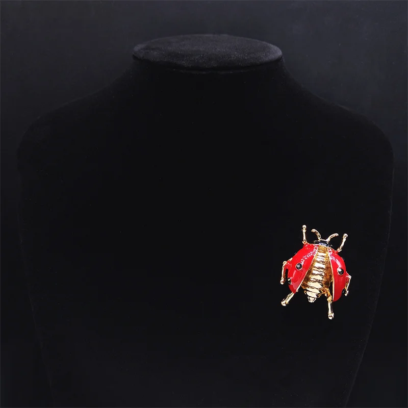 Сладки Ladybugs Емайл Метал на Жени За Жени/За Мъже Сплав Насекоми Брошка на Бижута, брошки para ropa mujer X7536S01 Изображение 4