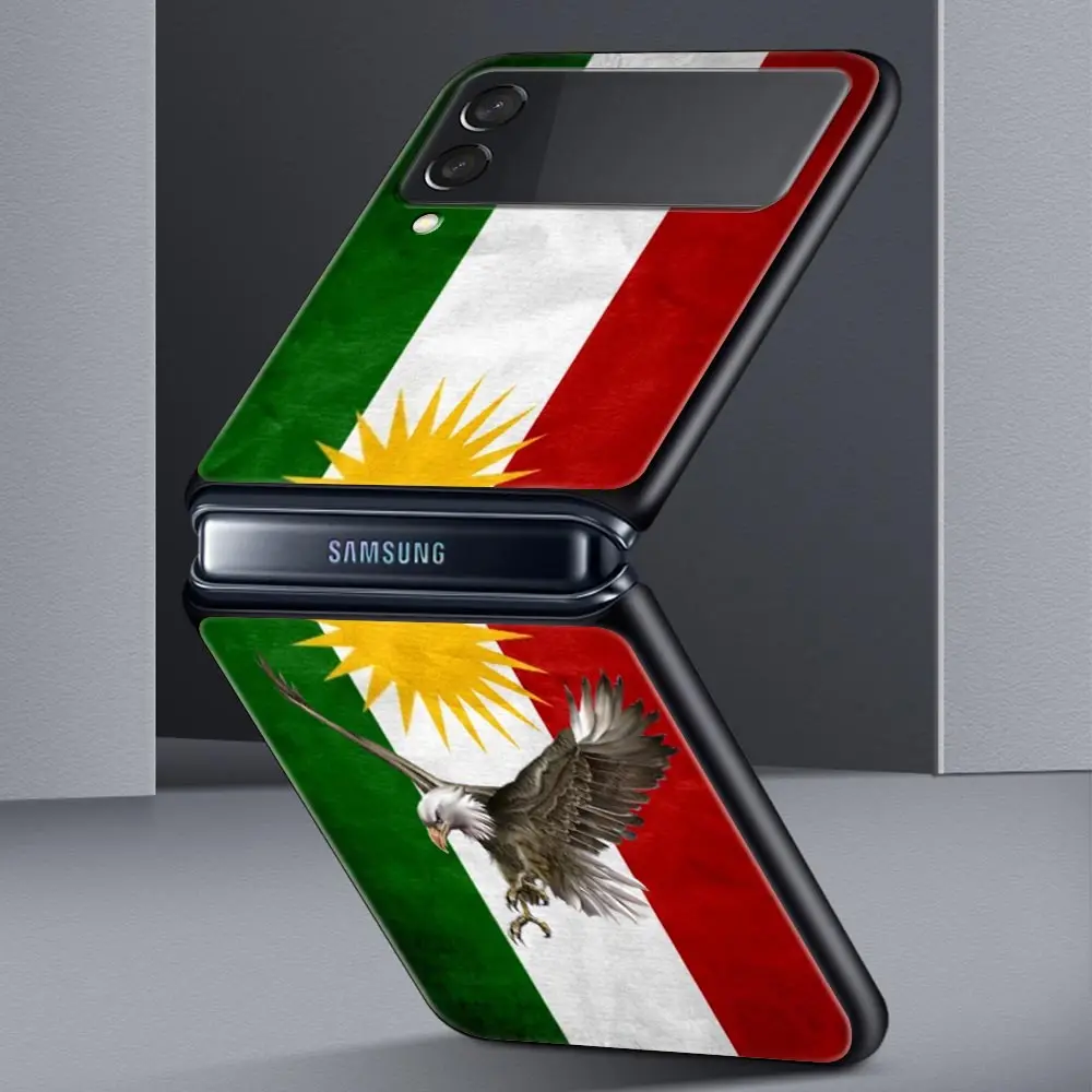 Флаг на Палестина Z Флип 4 Калъф За мобилен Телефон Samsung Z Флип 3-5 грама Черен Твърд Калъф Galaxy ZFlip3 ZFlip4 Сгъваем Калъф Луксозен Калъф Изображение 1